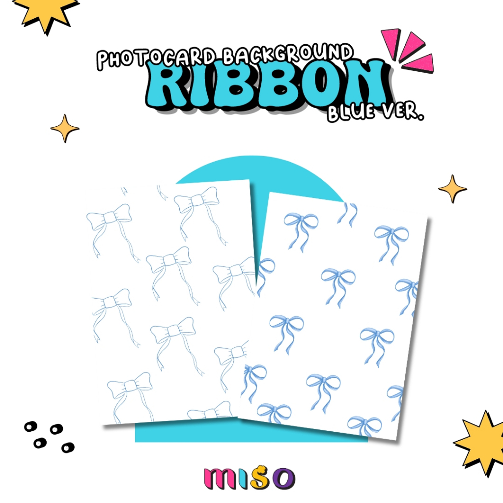 Photocard Background RIBBON BLUE / Photocard Filler Background / PC Binder Filler Kpop Wishlist / Bi