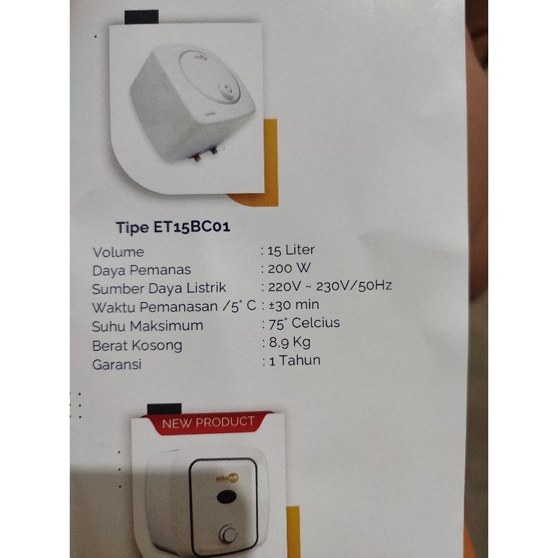 Wika Electrolic Water Heater/Pemanas Air Elektrik Wika