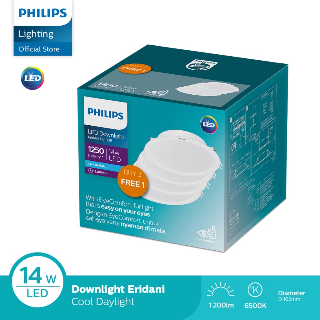 Philips Multipack Downlight Eridani DL190B LED11 D150 14W 865 WH