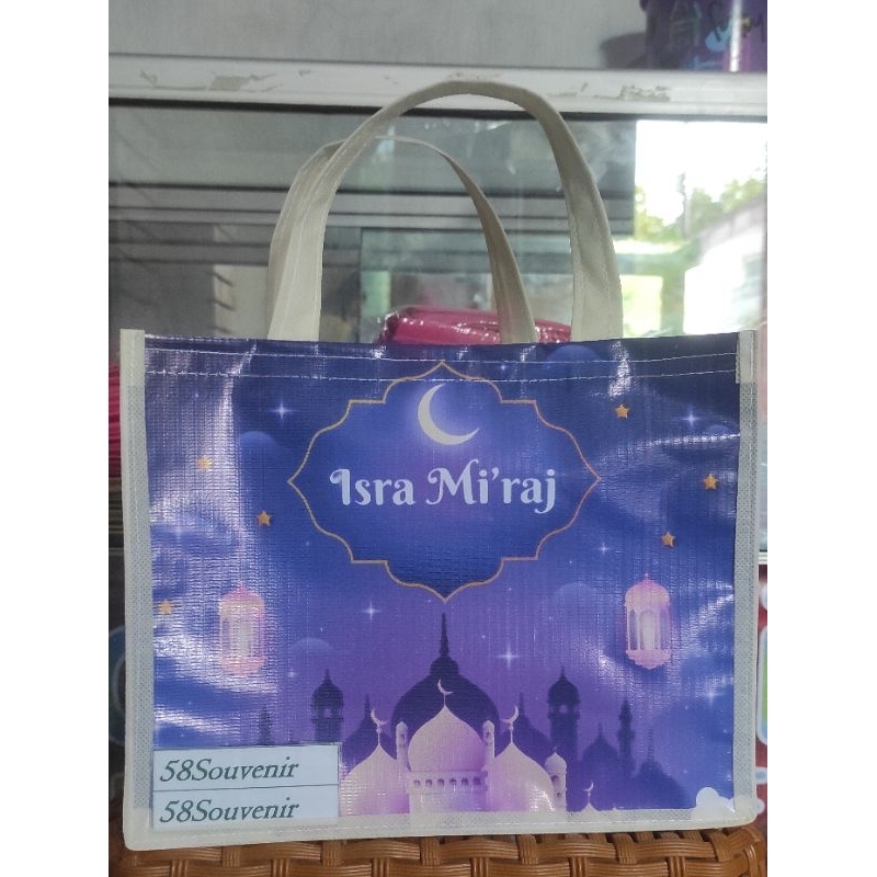 

cod Tas pengajian tas Snack tas isra mi'raj tas jajan murah elegan tas spunbond P25cm T20cm L13cm