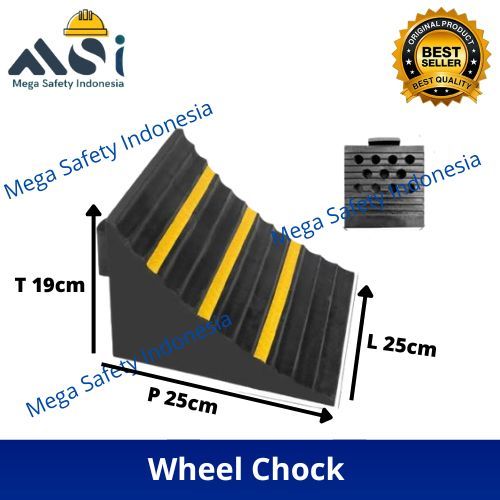 Wheel Chock Rubber Besar Mobil Container Truk / Ganjalan Ban Karet