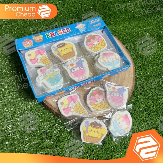 

[24 PCS] Pengahapus Pensil Stip Sanrio Eraser Fancy