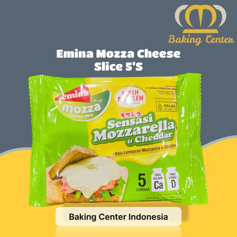 

Keju Emina Mozzarella Slice Cheddar 5 Slice