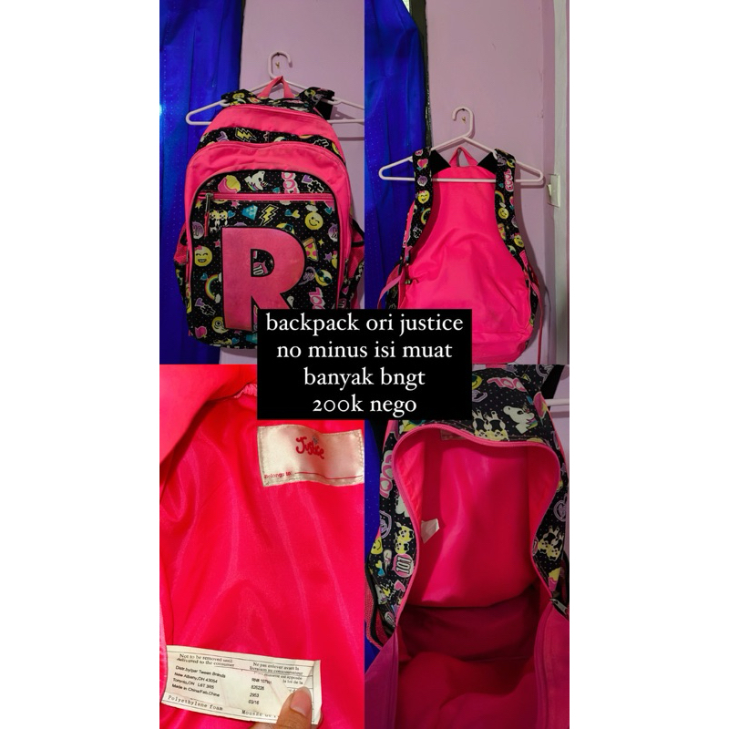 Backpack/ Tas Ransel Anak Sekolah Original Justice No minus