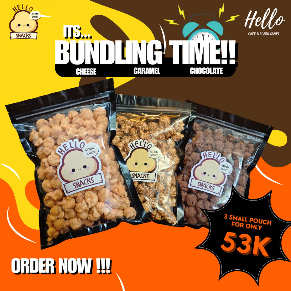 

3C(Caramel,Cheese,Chocolate) Popcorn Hello! - Pouch Small