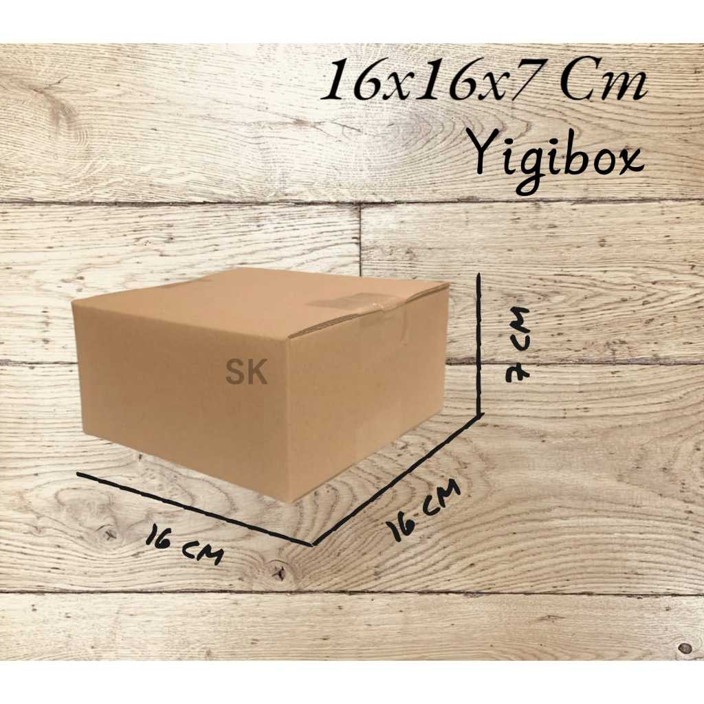 

Kardus Karton Box Ukuran 16x16x7 CM.... ST Single Wall Polos Untuk Packing Souvenir dll