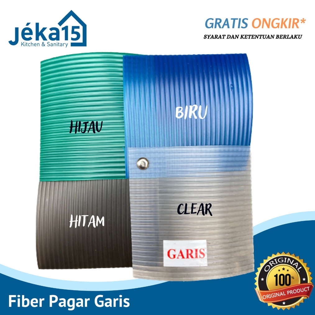 FIBER PENUTUP PAGAR TEBAL MOTIF GARIS  FIBER PAGAR METERAN