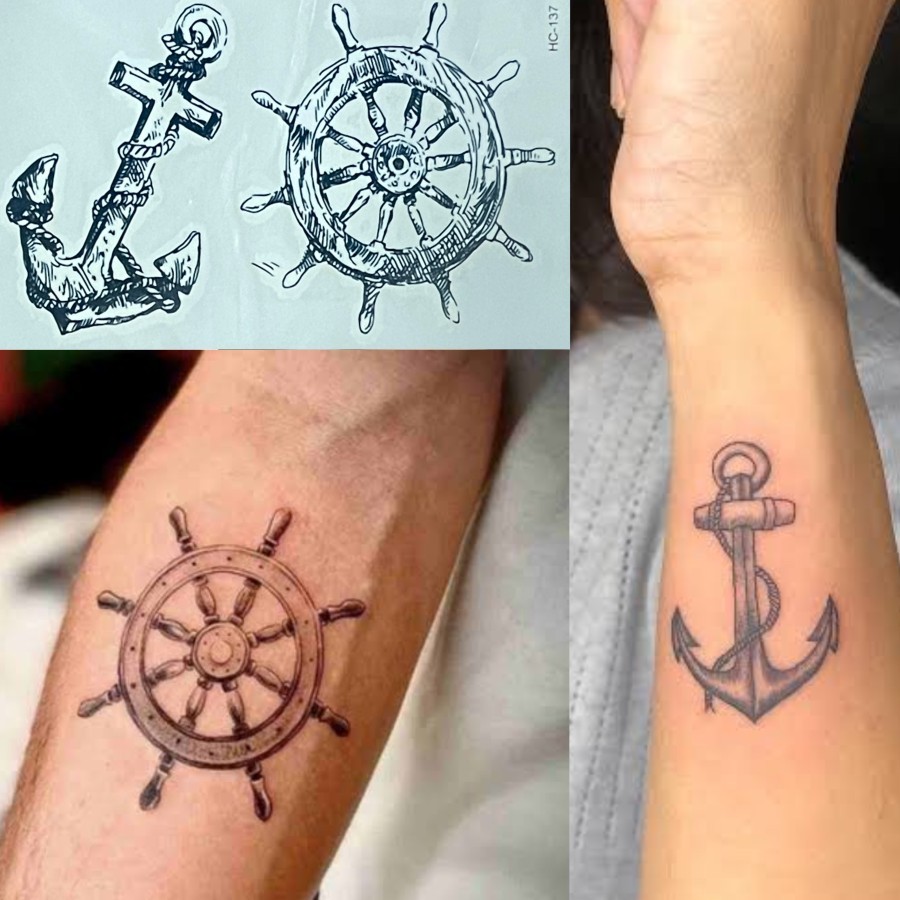 { BISA COD) TATO TEMPORER Temporary Tatoo palsu sticker model jangkar