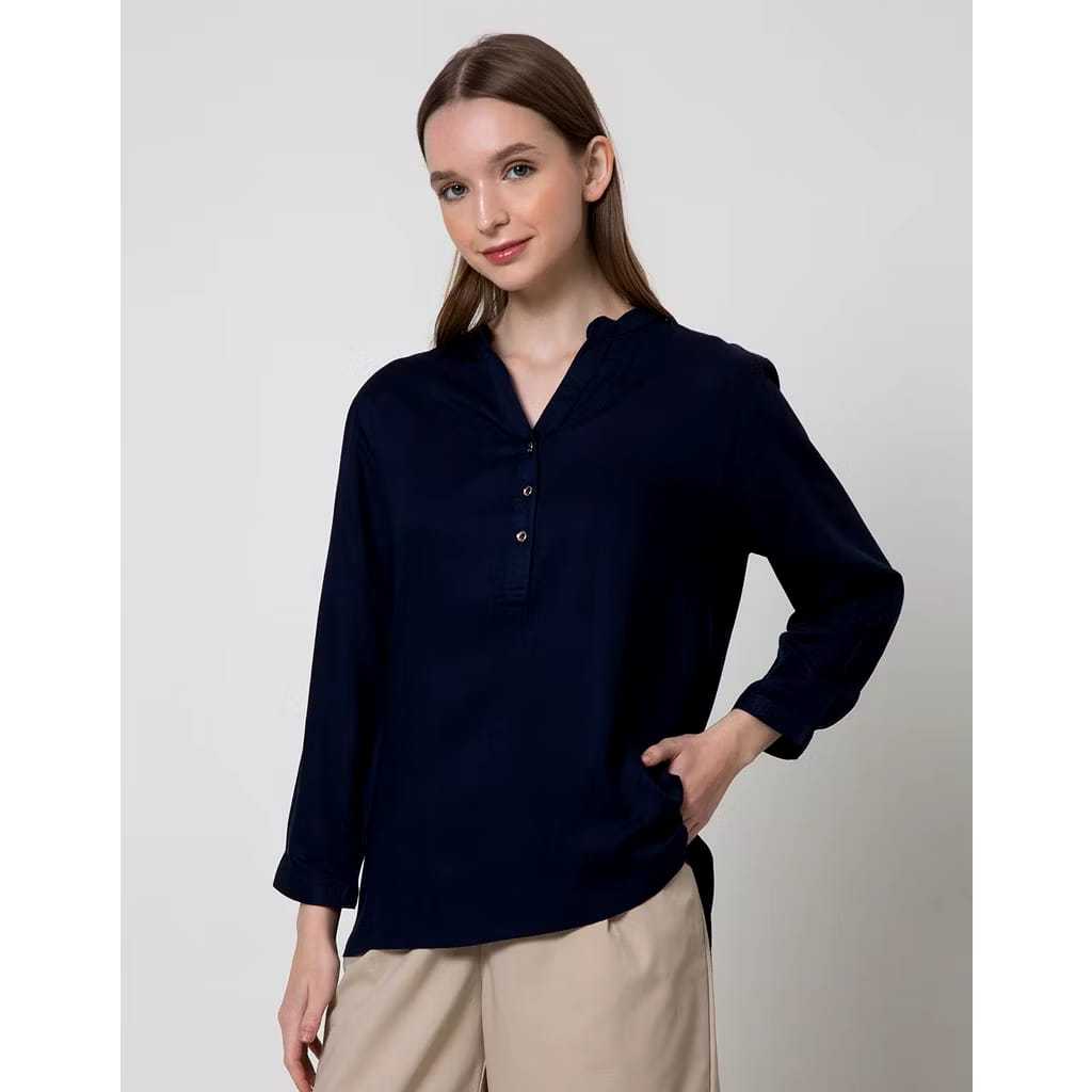 

Pakaian Atasan Blouse Wanita Conextion Lengan Panjang 3/4 Tunik Wanita