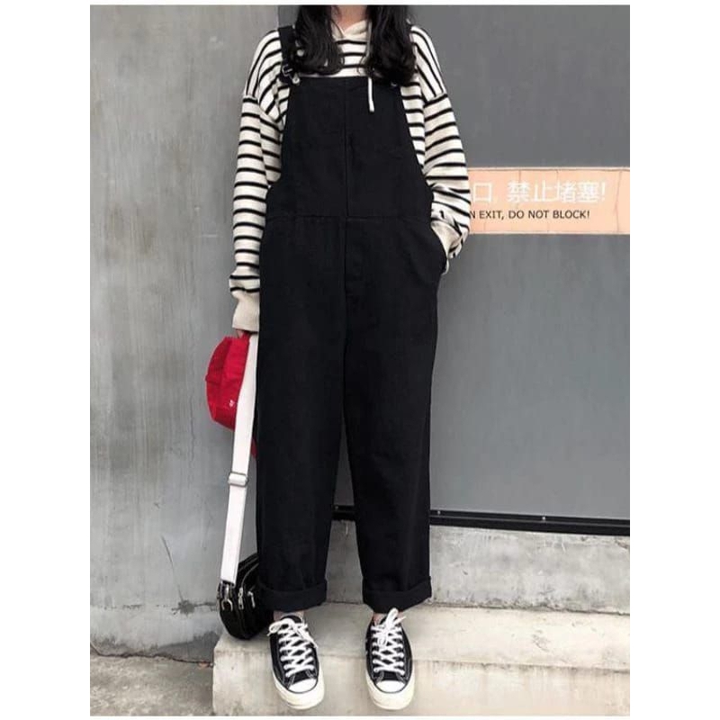 JUMPSUIT JEANS PREMIUM/WARNA SNOWBLACK NEW VARIAN WANITA DEWASA TERBARU JUMPSUIT CELANA PANJANG LEBA