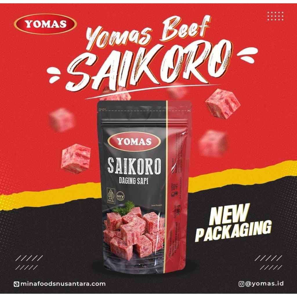 

YOMAS BEEF SAIKORO 500gr Daging Beku Kemasan Frozen Meat Segar Halal Enak