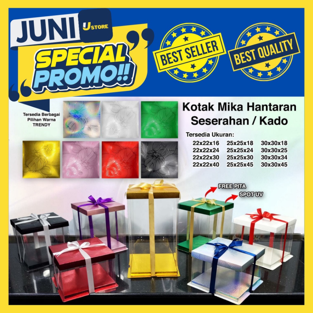 

Cake Box Mika Dus Kue Kotak Kue 22x22 cm Transparant PET