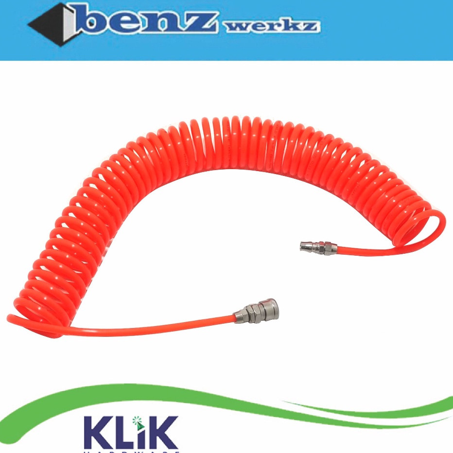 Benz Selang Recoil Hose 12 meter  Selang Spiral Angin Kompresor