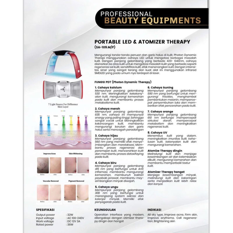 PDT UAP - PORTABLE LED & ATOMIZER THERAPY | SA-109