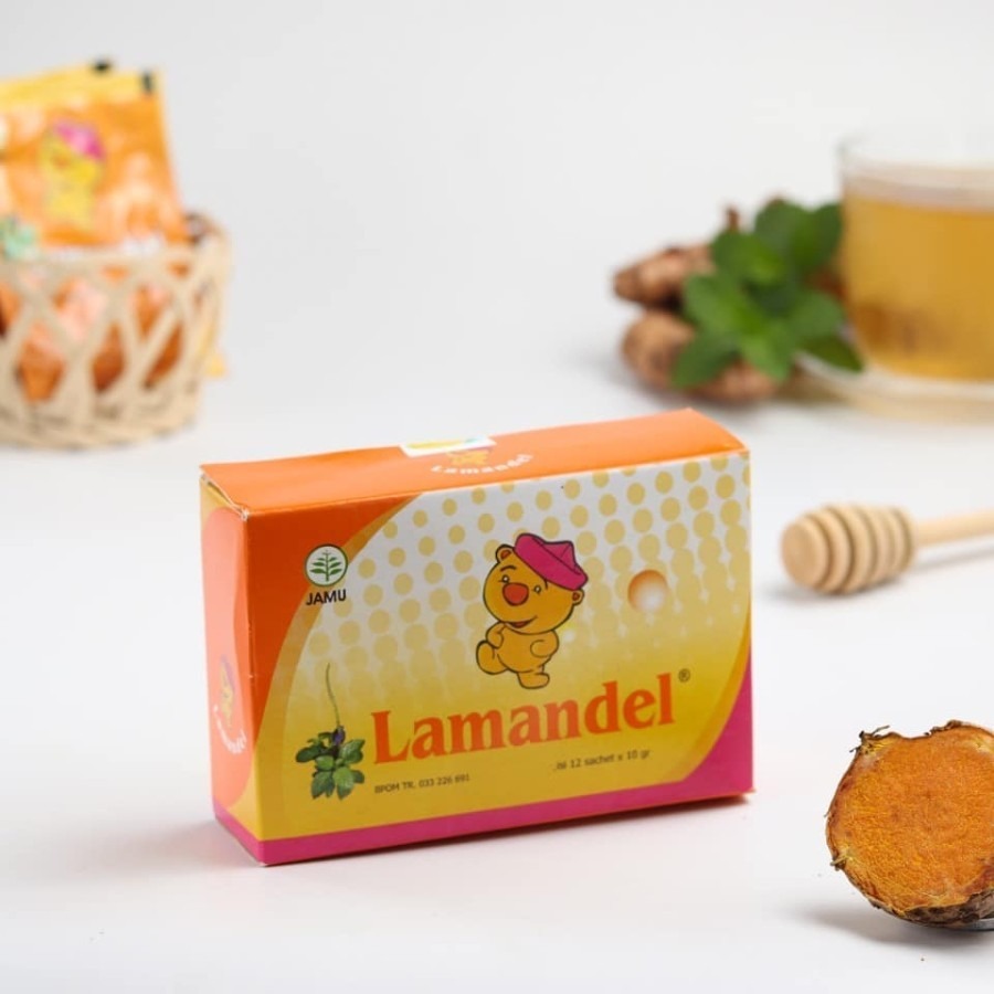 

LAMANDEL KOTAK ISI 12 SACHET - Minuman Herbal Atasi Amandel Radang Temggorokan