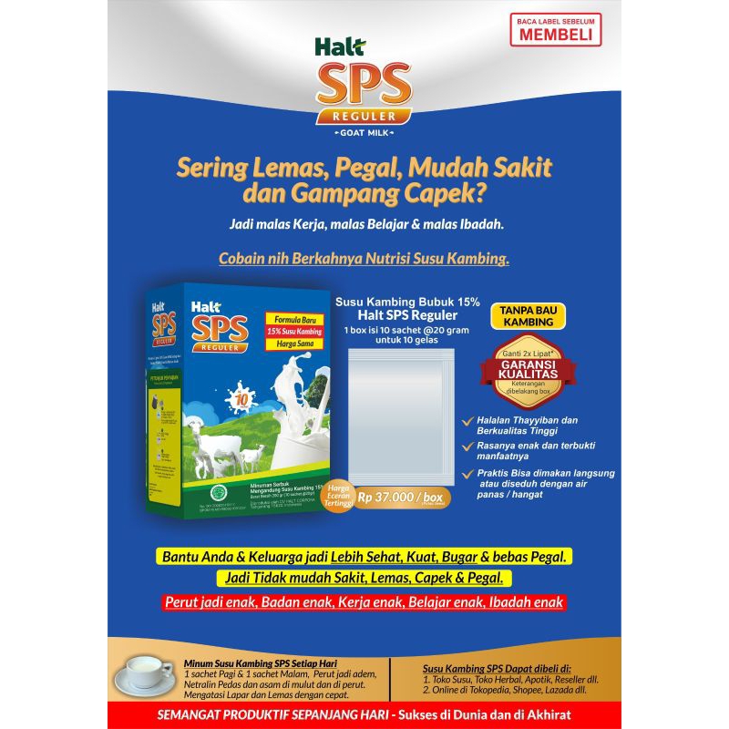 

Susu Kambing HALT SPS Original Untuk Kesehatan