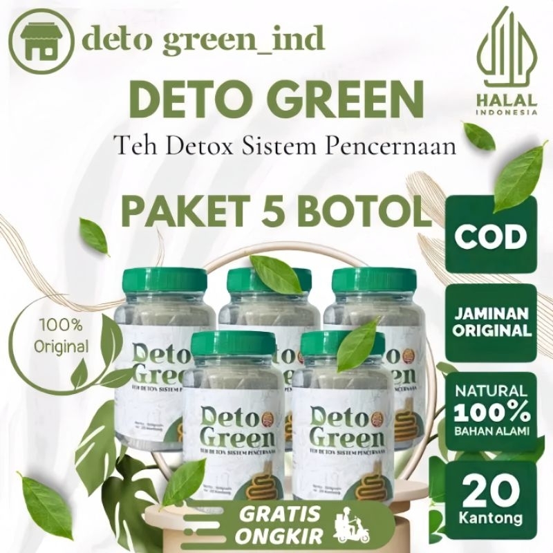 

FLASHSALE 5 BOTOL DETOGREEN ASLI Kemasan Lama Original Solusi Menurunkan Berat Badan Melancarkan Pencernaan Tanpa Efek Samping