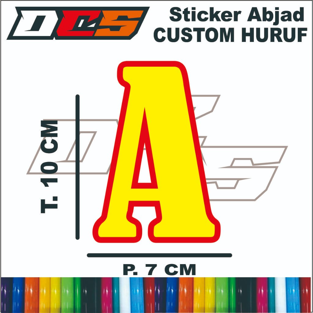 

STICKER ABJAD DUA WARNA STICKER SATU PICISAN CUSTOM NAMA DENGAN UKURAN 10 X 7 CM SATU PICIS HURUFNYA