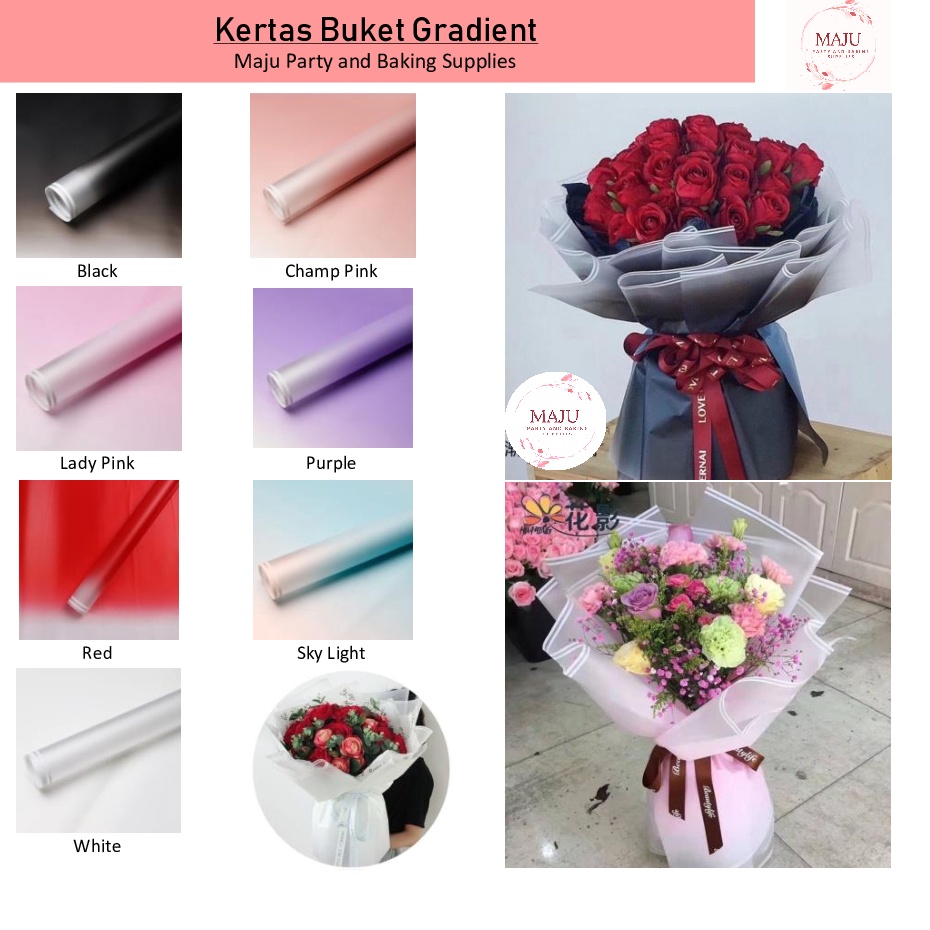 

Diskon Terkini 2 lembar per pax Kertas Buket Gradient Gradasi Flower Wrapping Gradient Kertas Bunga Flower Paper Cellophane Paper