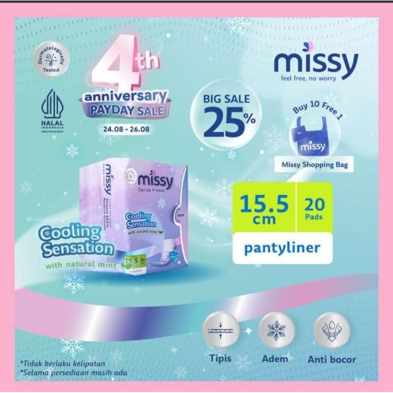 Missy pantyliner pembalut sehat
