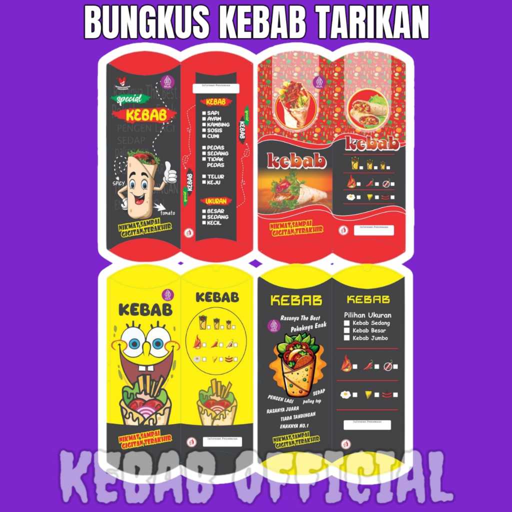 

PROMO 100 PCS KEMASAN BUNGKUS KEBAB JUMBO TARIKAN MURAH KODE KPLN