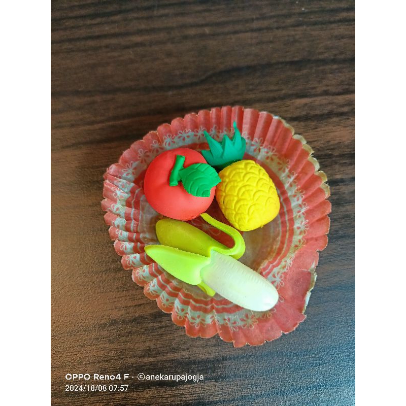 

penghapus bentuk buah pisang nenas eraser isi 3 buah
