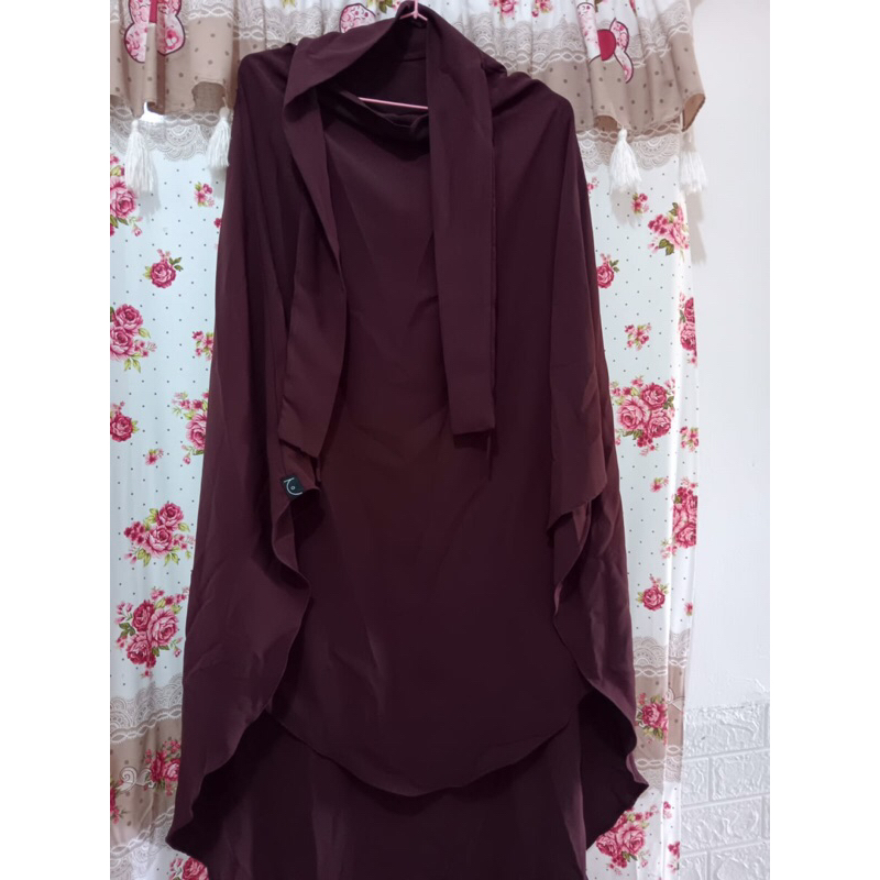 preloved fk mini oval aljenna warna dark maroon