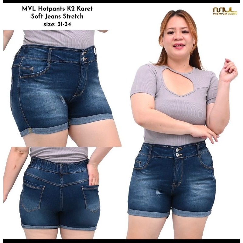 mvl celana jeans pendek hotpants jumbo