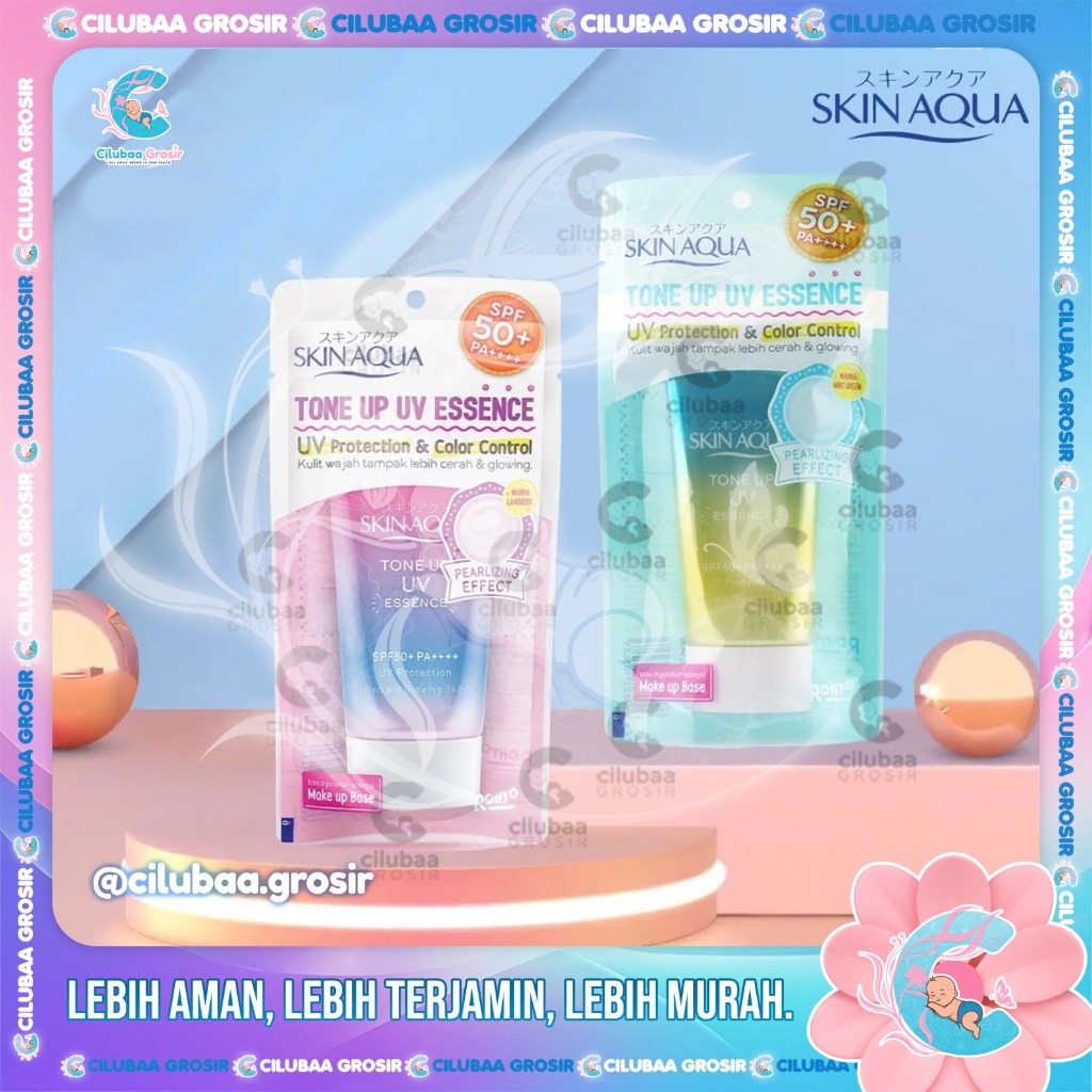 Skin Aqua Tone Up UV Essence SPF 50+ PA++++ 40gR || Skin Aqua Tone Up UV Essence Mint Green 40gR
