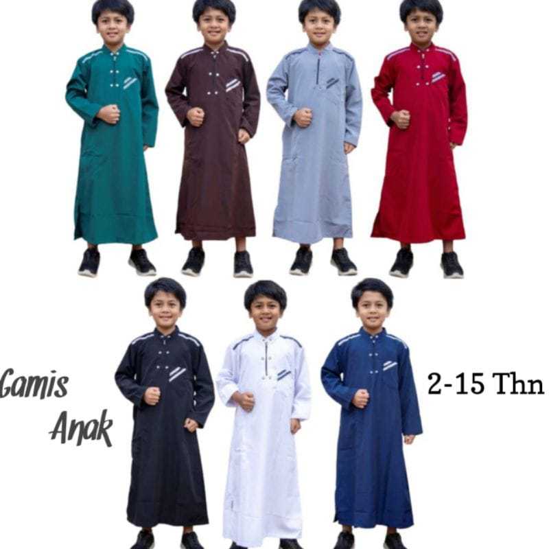 Jubah Gamis Remaja Hijau Jubah Muslim usia 11 sampai 17 tahun Jubah Gamis Pria  Realpict