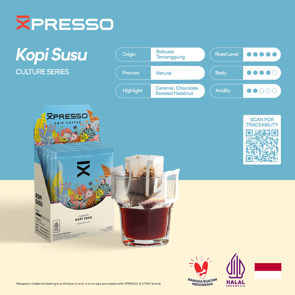 

Drip Bag Coffee Kopi Susu - Xpresso Kopi Drip Bag 5pcs