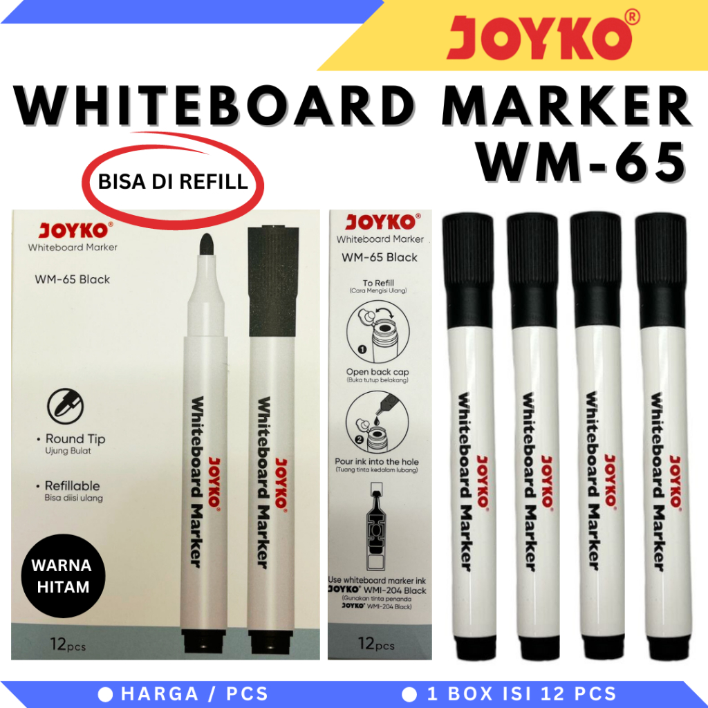 

Whiteboard Marker WM-65 JOYKO /spidol papan tulis putih / BISA DI REFILL