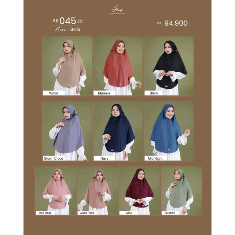HIJAB BERGO AR 045 JUMBO VARIASI TALI SERUT BY ARRAFI ORI