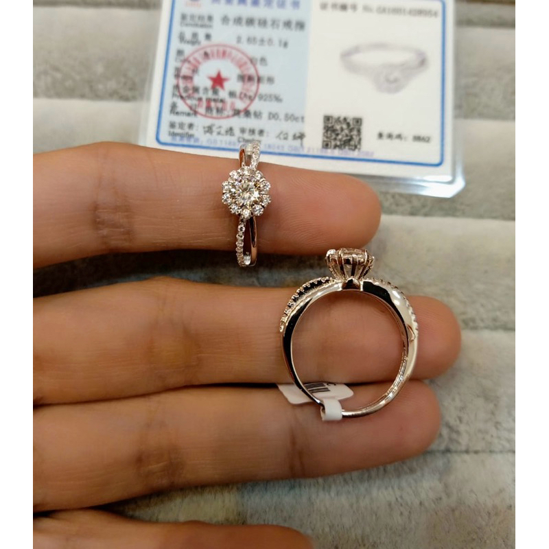 Cincin S925 Berlian Moissanite