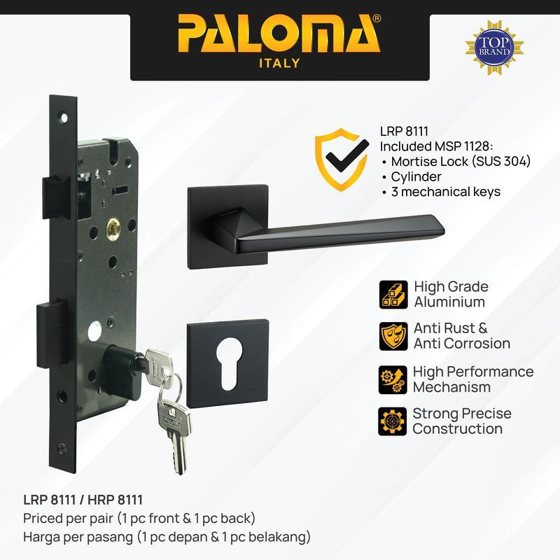 PALOMA Gagang Pintu Door Handle Pintu Roses Lever Engkol Pisah Misah Paket Kunci Pintu Lockset Lock 