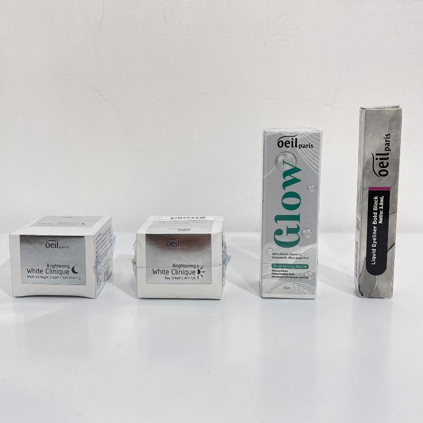 Trisia OEIL Paris Glow Brightening White Clinique Day Night Cream Serum Liquid Eyeliner Bold Black