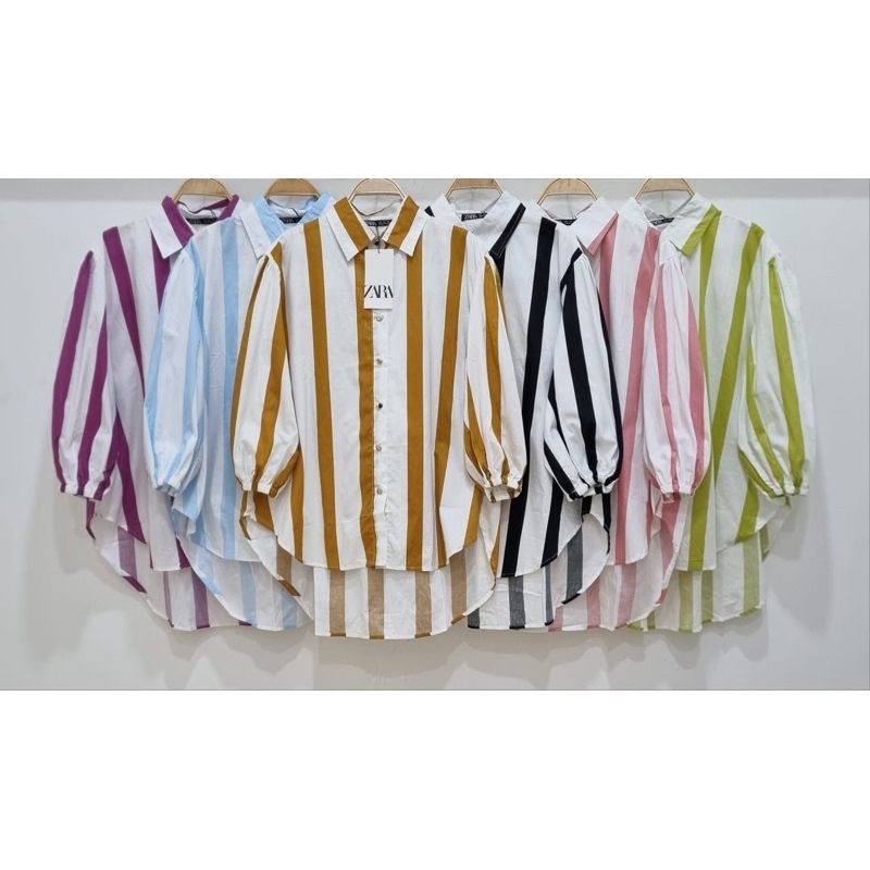 Zara irsya//10232//kemeja zara//Kemeja salur //Kemeja wanita//Kemeja jumbo//Kemeja busui//Blouse jum