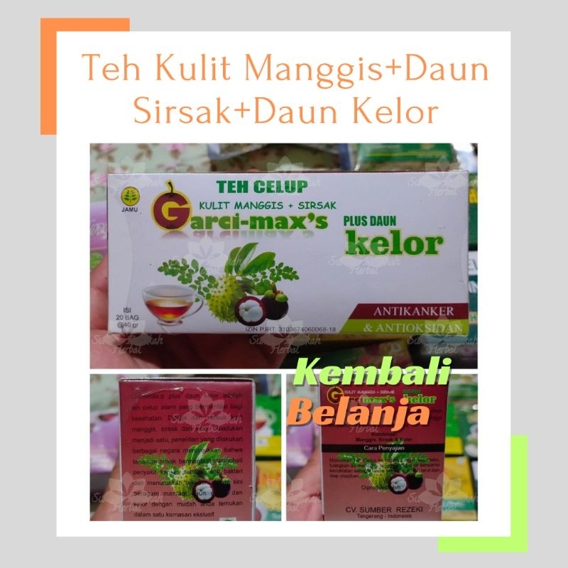 

Teh Celup Kulit Manggis Daun Sirsak Plus Daun Kelor Hikmah/ Teh Garci-Maxs/ Teh Kulit Manggis Daun Sirsak Plus Daun Kelor Isi 20 Tea Bag/ Teh Celup Sehat/ Teh Diet/ Teh Sehat Alami/ Teh Herbal