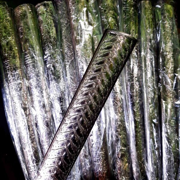 Pendok Perak Keris Kuno Bunton Krawangan Ukir Motif Modang Kelas Premium