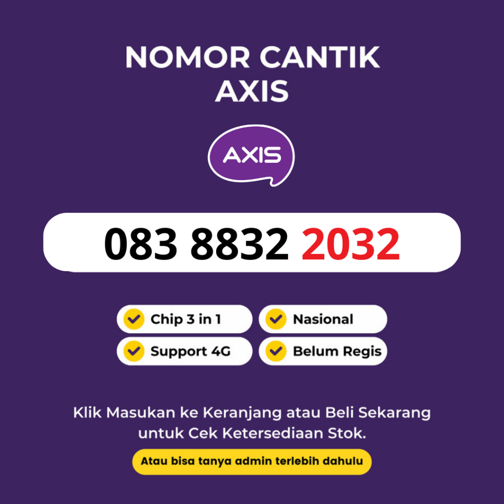 Nomor Cantik Axis Murah Tahun Lahir - Kartu Perdana Axis Cantik Murah 11 Digit Support 4G LTE