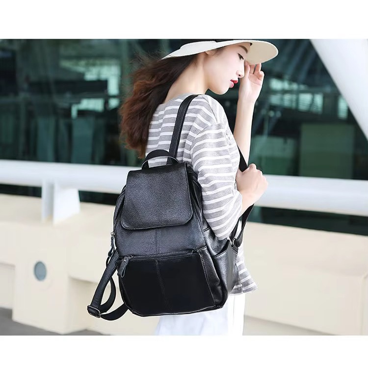 Tas Ransel Wanita Fashion Kulit Asli - Tas Travel Kapasitas Besar - Tas Ransel