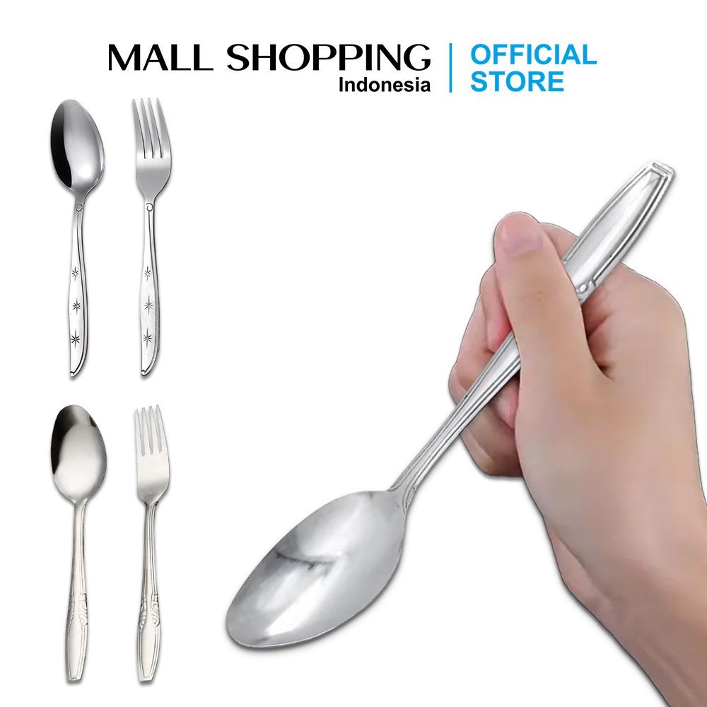 Sendok Garpu Korea Alat Makan Spoon Fork Set Stainless Stainless 1 Lusin Anti Karat Sendok Korea MAL