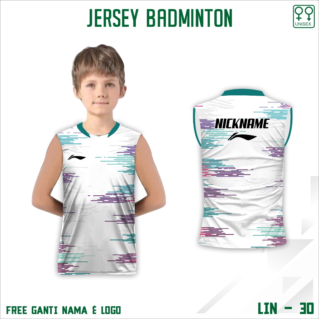 Jersey kaos bulu tangkis baju badminton anak lining singlet terbaru