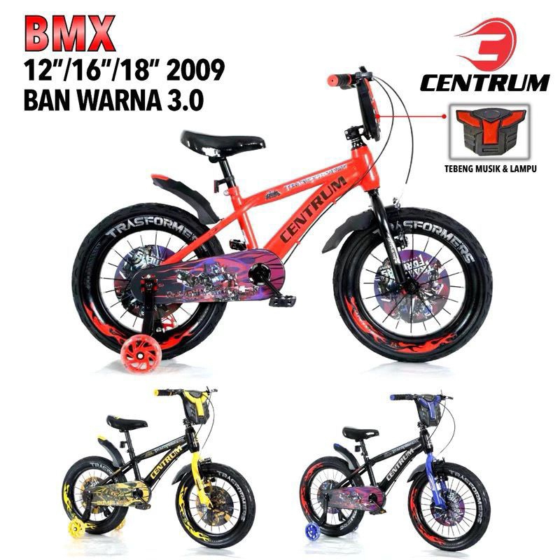 Sepeda anak laki roda 4 BMX Centrum 2009 Ring 12/16/18