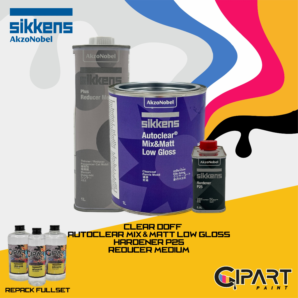 Clear Doff Sikkens Autoclear Mix & Matt Low Gloss Set - Hardener P25 + Reducer Medium (Fullset)