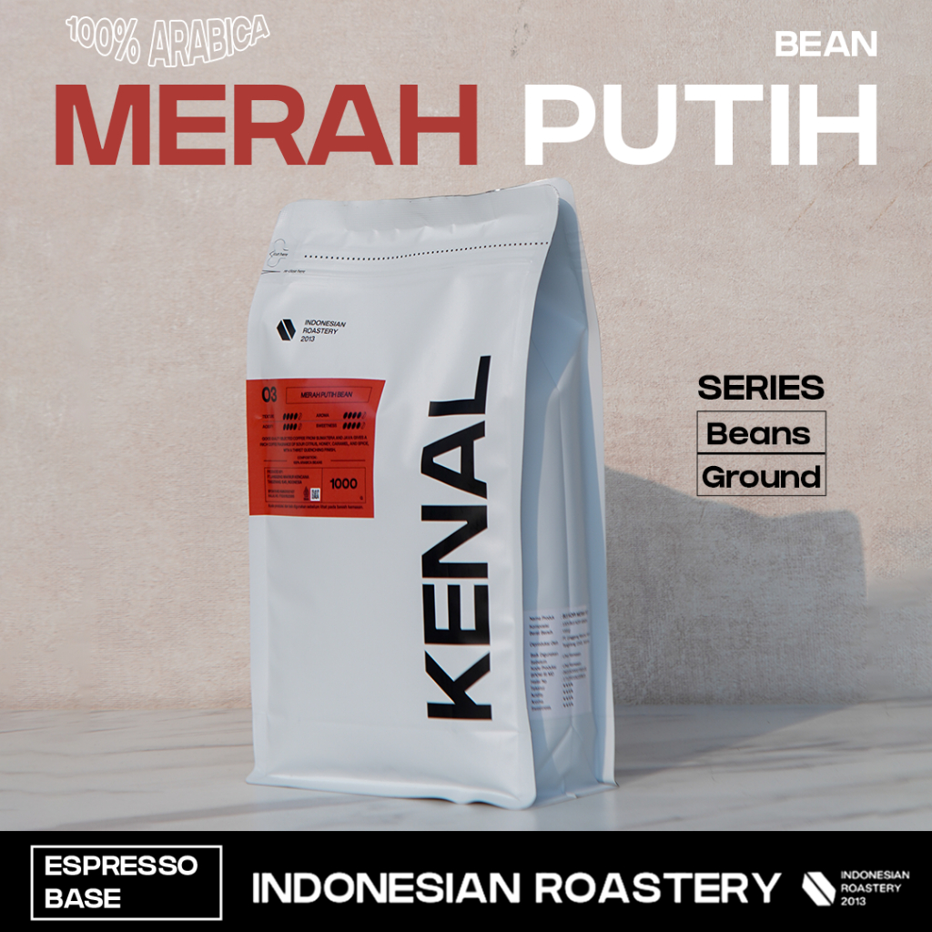 

Kenal Coffee Merah Putih Espresso Blend Kopi Indonesia 100% Arabika 250 Gr