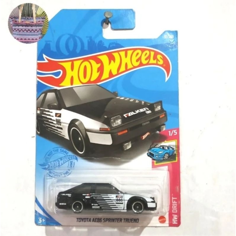 Hot Wheels Toyota AE86 Sprinter Trueno Falken Putih Hitam