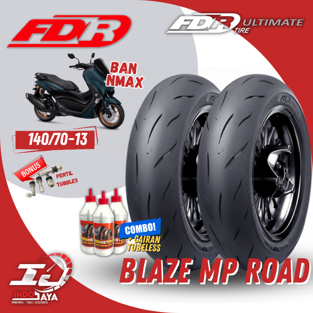 [READY STOCK TERBARU] BAN LUAR TUBELESS FDR BLAZE MP ROAD (140/70-13 / 140-70-13) BAN FDR ULTIMATE /