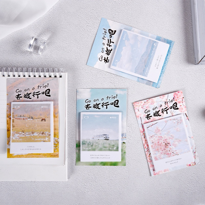 

[B780] Seri Perjalanan Mu Ran Go Seri Pemandangan Alam Catatan Post-it Tulisan Tangan Pesan Catatan Post-it Empat Jenis