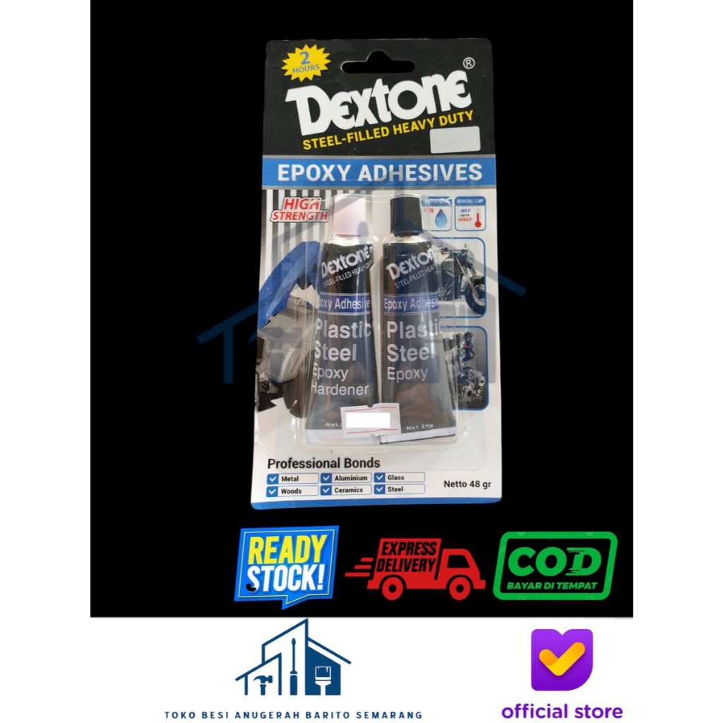 LEM BESI DEXTONE 2 JAM 2JAM 2 HOURS PLASTIC PLASTIK STEEL 48 gram